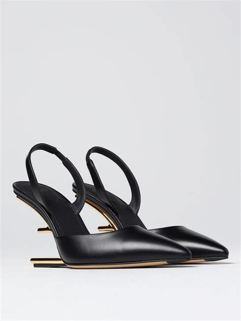 fendi black high heels|fendi high heel slingbacks.